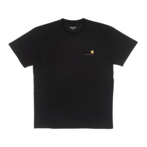 Zwarte Heren T-shirt met Script Carhartt Wip , Black , Heren