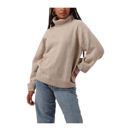 Beige Wool Rollneck Sweater Gestuz , Beige , Dames