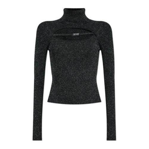 Turtleneck met Logo Versace Jeans Couture , Black , Dames