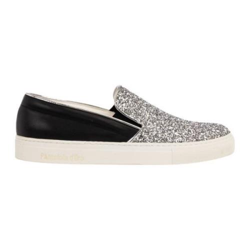 Dames Slip-On Sneakers Metallic Zwart/Zilver Pantofola d'Oro , Gray , ...