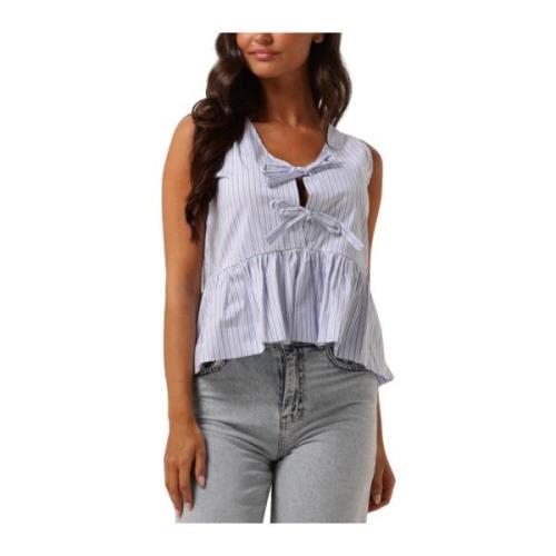 Gestreepte Top met Strikjes Neo Noir , Blue , Dames