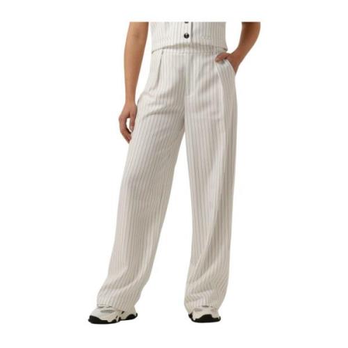 Alessandra Pinstripe Pants Neo Noir , White , Dames