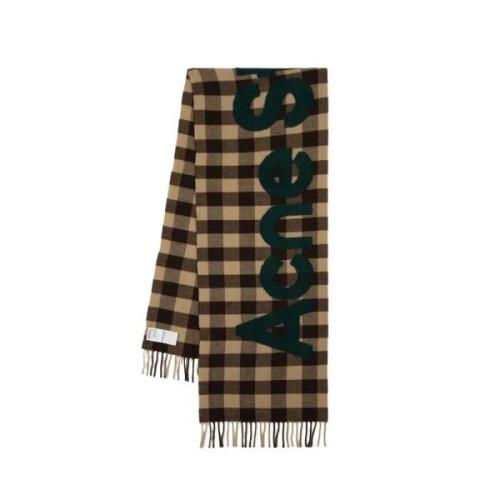 Wollen Veda Sjaal - Bruin/Groen Acne Studios , Brown , Unisex