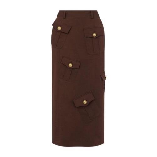 Bruine Rok Met Zakken Moschino , Brown , Dames