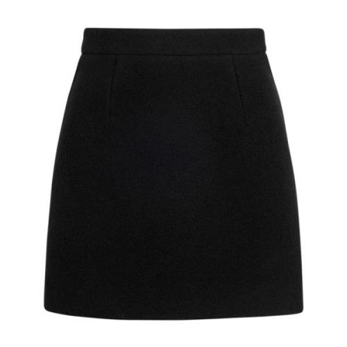 Zwarte Wol Crepe Rok Patou , Black , Dames