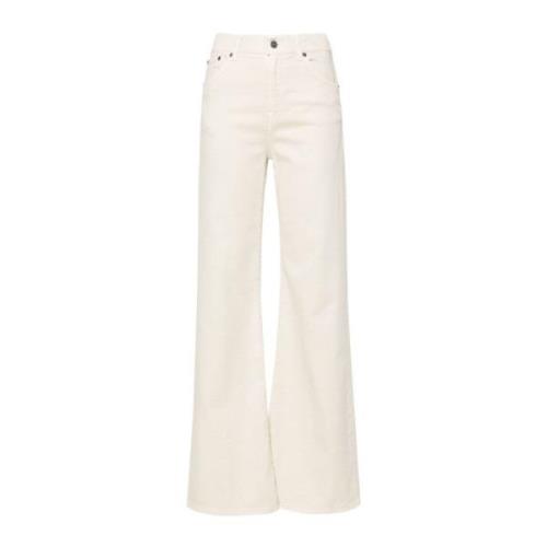 Ivoor Witte Wide Leg Denim Jeans Dondup , Beige , Dames