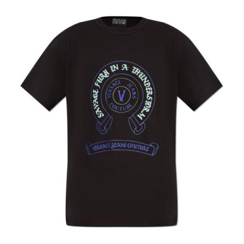 T-shirt met logo Versace Jeans Couture , Black , Heren