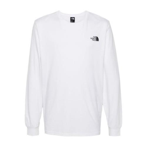 Wit Logo Print Longsleeve T-shirt The North Face , White , Heren