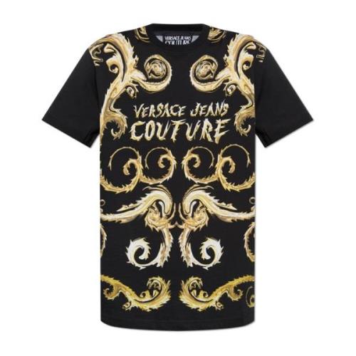 T-shirt met logo Versace Jeans Couture , Black , Heren