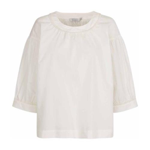 Feminine Oversize T-shirt met Ruchedetails Masai , White , Dames