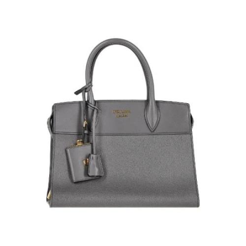 Pre-owned Leather handbags Prada Vintage , Gray , Dames