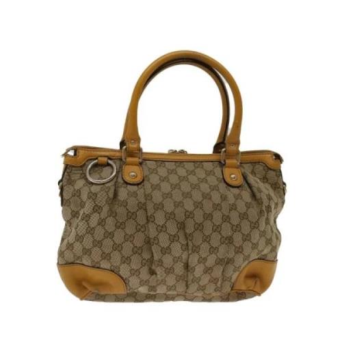 Pre-owned Canvas handbags Gucci Vintage , Beige , Dames