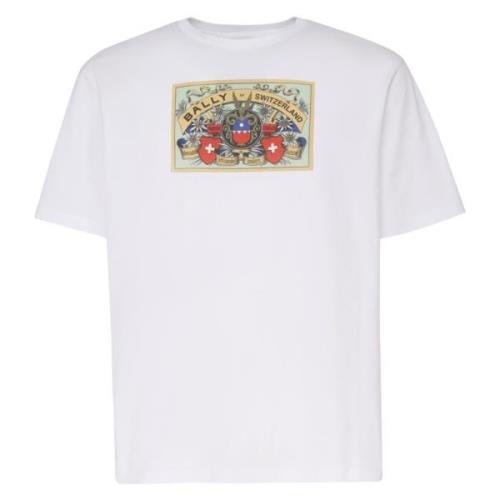 Witte T-shirt en Polo Collectie Bally , White , Heren