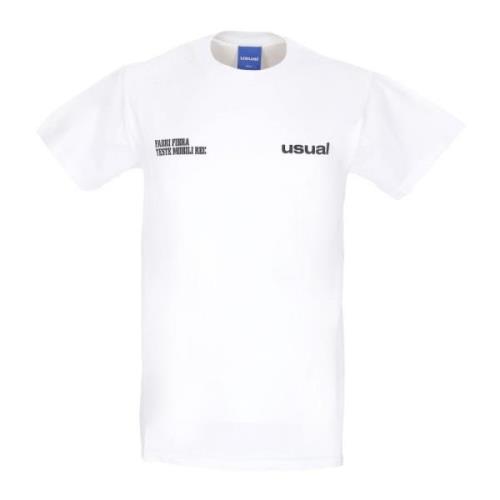 Witte Heren T-shirt Fabri Fibra Usual , White , Heren