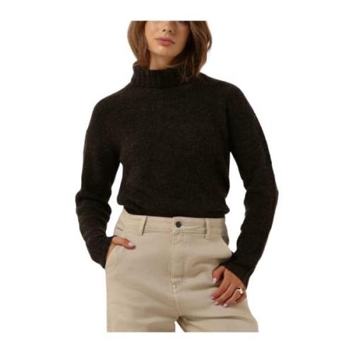 Gebreide Rollneck Trui My Essential Wardrobe , Brown , Dames