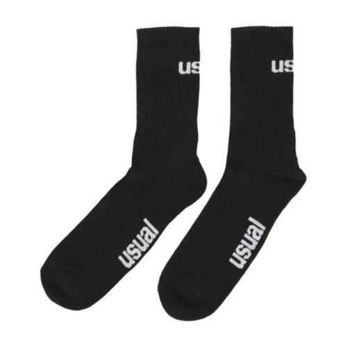 Logo Zwarte Sokken Single Pack Usual , Black , Heren