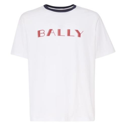 Witte T-shirt en Polo Collectie Bally , White , Heren