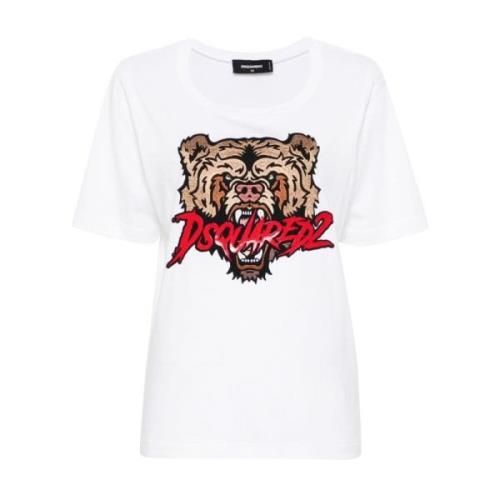 Witte T-shirts en Polos Dsquared2 , White , Dames