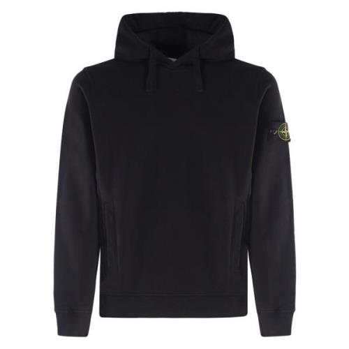 Zwarte Katoenen Hoodie Stone Island , Black , Heren