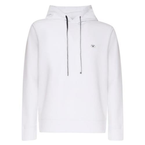 Witte Katoenen Hoodie Gemaakt in Italië Emporio Armani , White , Heren