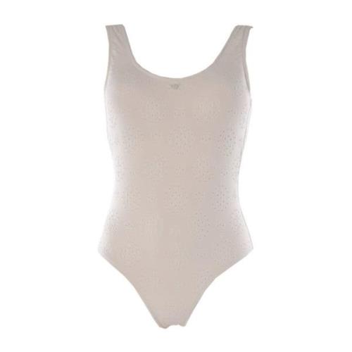 Geborduurde Badpak Emporio Armani , Beige , Dames