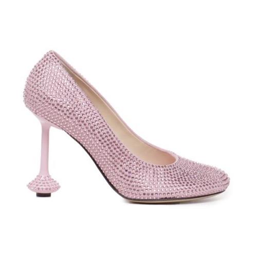 Rhinestone Pump met Petal Toe Loewe , Pink , Dames