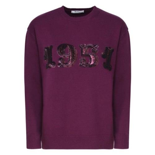 Donker Violet Sweater Plata Maglia Max Mara , Purple , Dames