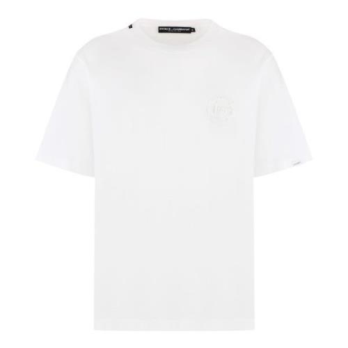 Geribbelde crew-neck T-shirt Dolce & Gabbana , White , Heren