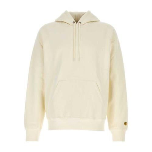 Ivory Hooded Chase Sweatshirt Carhartt Wip , White , Heren