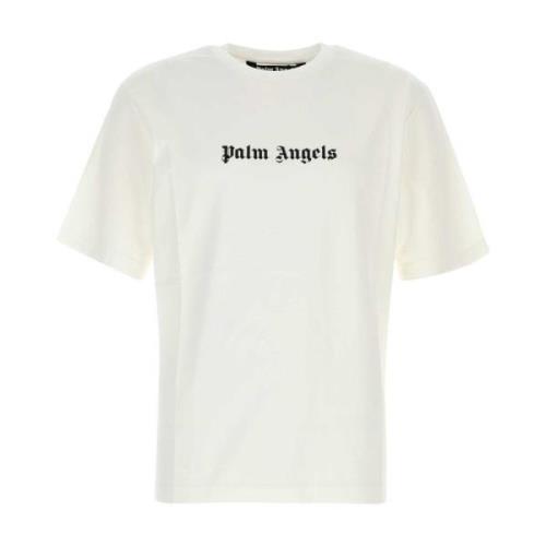 Klassiek Wit Katoenen T-Shirt Palm Angels , White , Heren