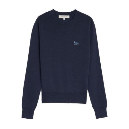 Blauwe Vossenmotief Trui Maison Kitsuné , Blue , Dames