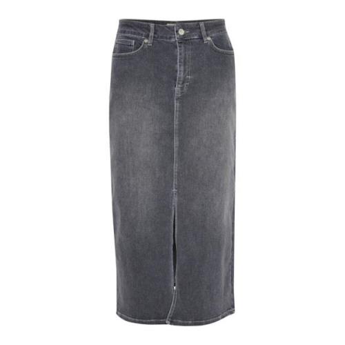 Grijze Denim Rok Klassieke Stijl Part Two , Gray , Dames