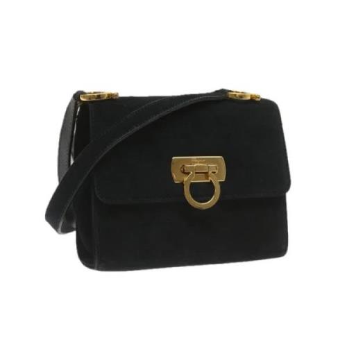 Pre-owned Suede shoulder-bags Salvatore Ferragamo Pre-owned , Black , ...