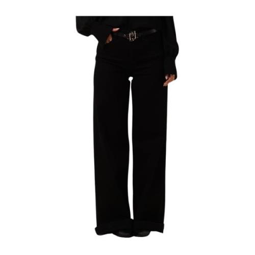 Zwarte Flare Riem Hoge Taille Jeans Liu Jo , Black , Dames