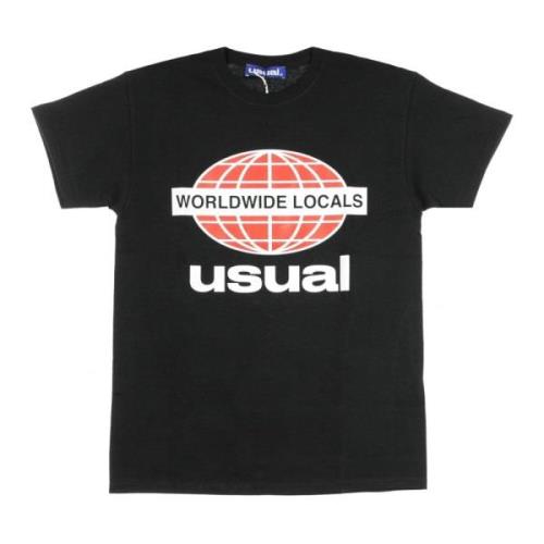 Zwarte Heren T-shirt Usual , Black , Heren