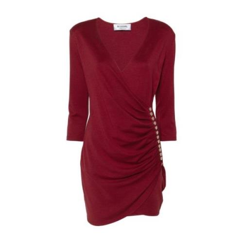 Bordeaux Jurk met Gouden Knopen Blugirl , Red , Dames