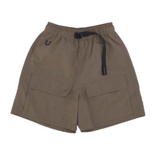 Mud Brown Cargo Shorts Elastische Sluiting Usual , Brown , Heren