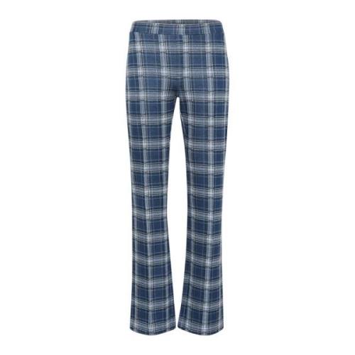 Key Largo Check Straight-Leg Broek Part Two , Blue , Dames