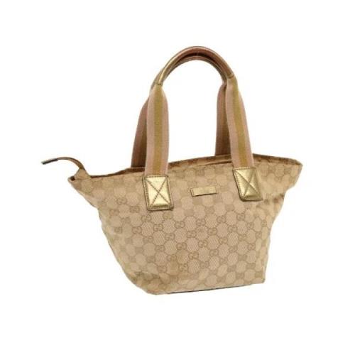 Pre-owned Canvas handbags Gucci Vintage , Beige , Dames