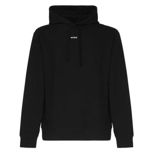 Zwarte Katoenen Hoodie Logo Hugo Boss , Black , Heren