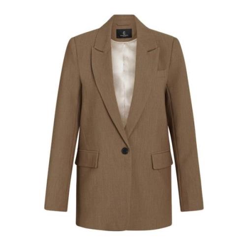 Klassieke Blazer Shitake Melange Bruuns Bazaar , Brown , Dames