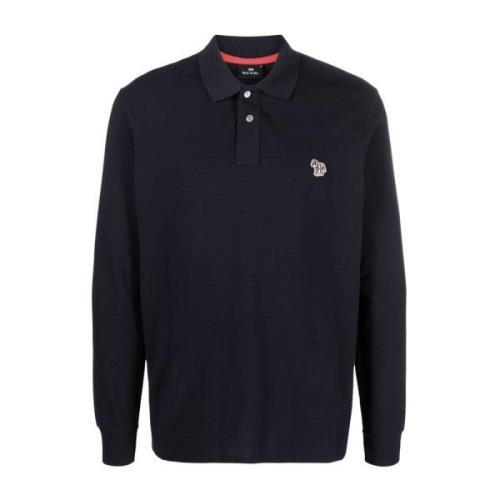 Blauw Polo Shirt Logo Patch Paul Smith , Blue , Heren