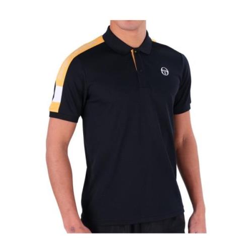 Zwarte Polo Sport Logo Cross Shirt Sergio Tacchini , Black , Heren