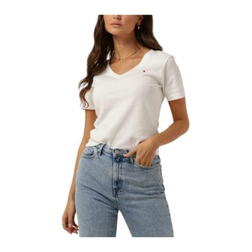 Nieuwe Slim Cody V-hals T-shirt Tommy Hilfiger , Beige , Dames