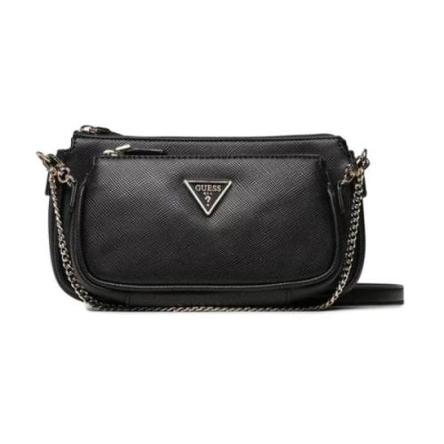 Zwarte Noelle Handtas - Metalen Logo Guess , Black , Dames