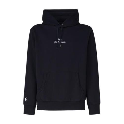 Zwarte Logo Geborduurde Sweatshirt Hoodie Ralph Lauren , Black , Heren