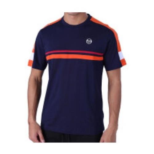 Cross TShirt 100% Katoen Sergio Tacchini , Blue , Heren