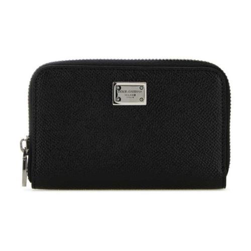 Klassieke Zwarte Leren Portemonnee Dolce & Gabbana , Black , Heren