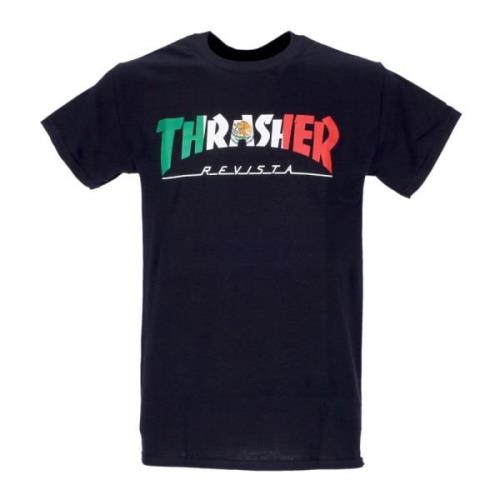 Zwarte Heren Tee met Aangepast Logo Thrasher , Black , Unisex