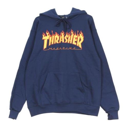 Flame Hood Sweatshirt Navy/Geel Thrasher , Blue , Unisex